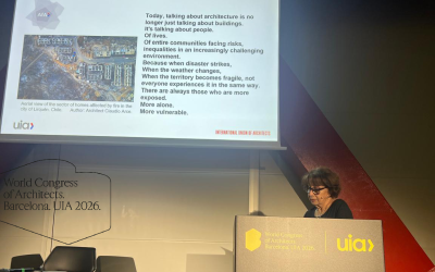 Colegiada Cecilia Leiva coordinó el libro «Diseño inclusivo para la preparación y respuestas ante desastres: Una perspectiva global» que fue presentado en el Congreso Mundial de Arquitectos UIA 2026