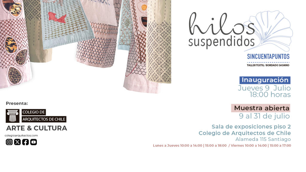 Te invitamos a la inauguración de la exposición «Hilos suspendidos»